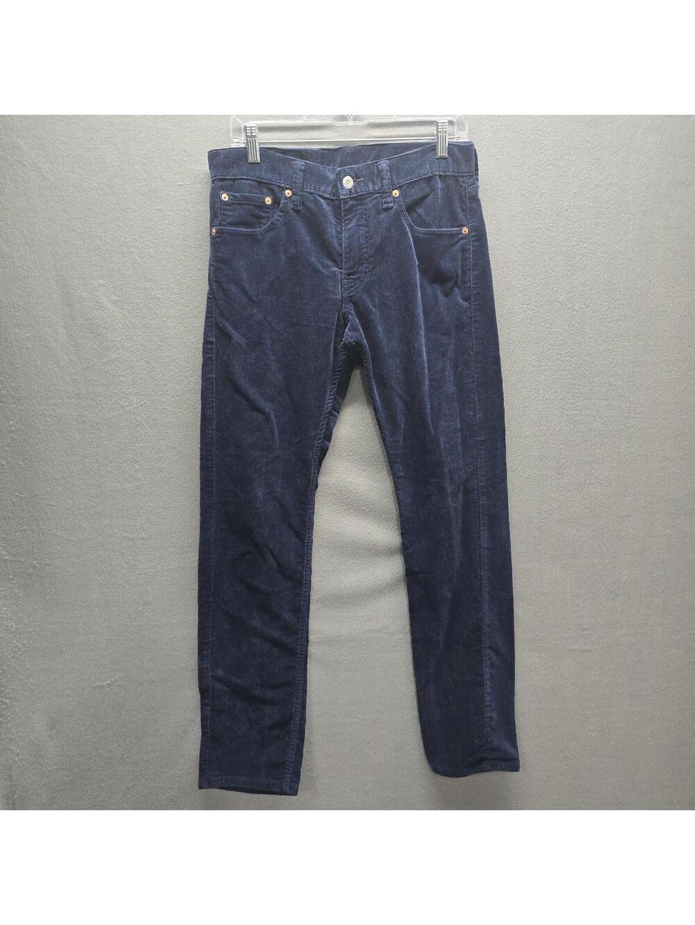Levi's 511 Slim Fit Corduroy Pants Men's 30x32 Navy Blue Fine Wale Cords Math 31